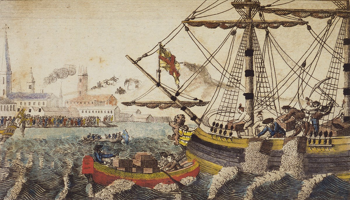 img of boston tea party, sourced from wikipedia