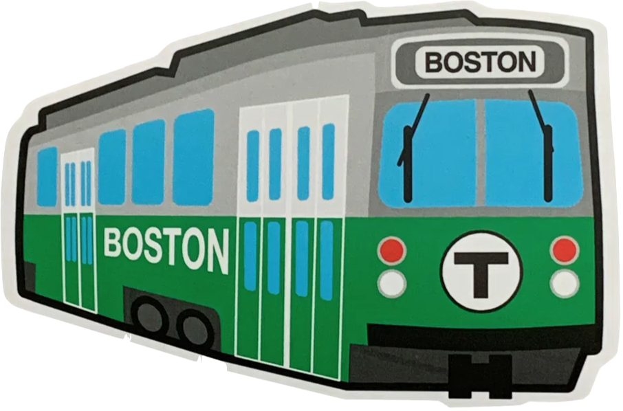 cartoon img of Boston green line car